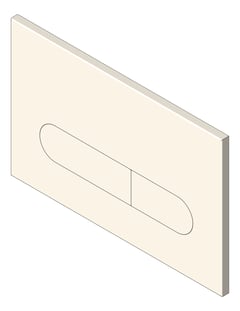 3D Shaded Image of FlushButton WallFaced Raymor Oval