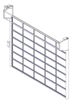 3D Documentation Image of Door Sectional RemaxDoors Enturi EN55 GlazedPanel