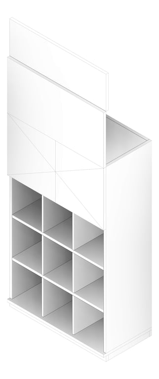 3D Documentation Image of JOINERY Teaching Cupboard Type4 9-Nooks-3100x1200mm