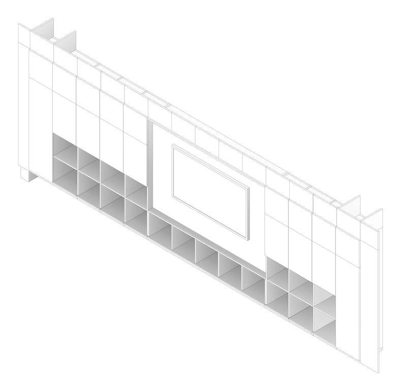 3D Documentation Image of JOINERY Teaching Wall Type1 GLS