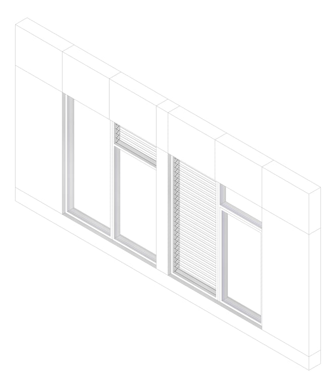 3D Documentation Image of FACADE Assembly Admin Type2B 3900x7500mm