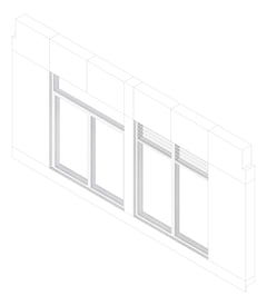 3D Documentation Image of FACADE Assembly Admin Type3A 3900x7500mm