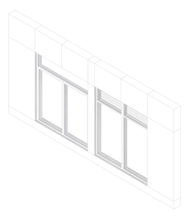 3D Documentation Image of FACADE Assembly Admin Type3B 3900x7500mm