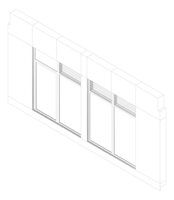3D Documentation Image of FACADE Assembly Health-PE-Performing-Arts Type1A 3900x7500mm