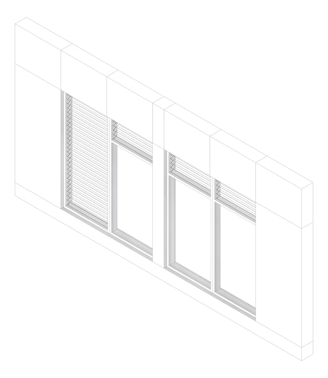 3D Documentation Image of FACADE Assembly Library Type1B 3900x7500mm