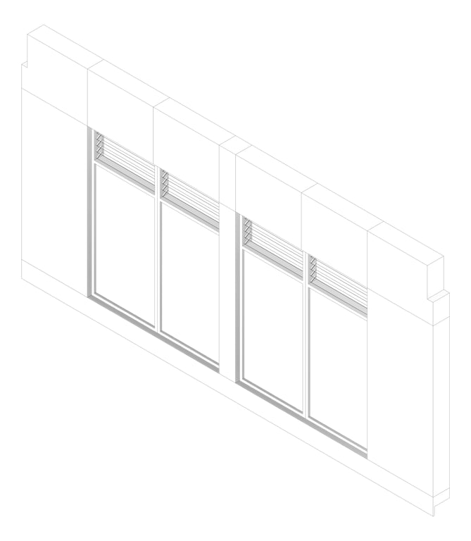 3D Documentation Image of FACADE Assembly Library Type2A 3900x7500mm