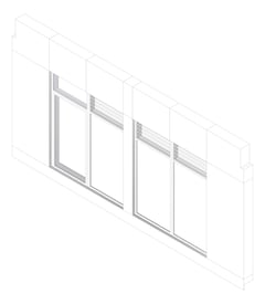 3D Documentation Image of FACADE Assembly Library Type3A 3900x7500mm