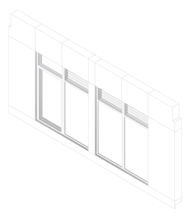 3D Documentation Image of FACADE Assembly Library Type3A 3900x7500mm