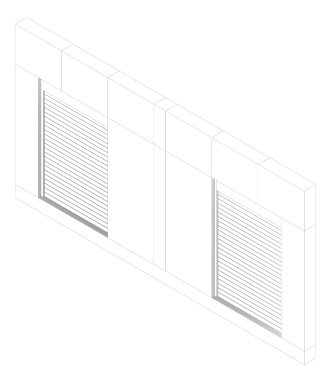 3D Documentation Image of FACADE Assembly Metal-And-Wood Type1B 3900x7500mm