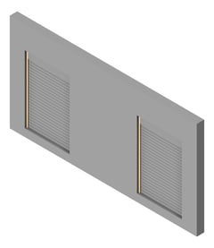 3D Presentation Image of FACADE Assembly Metal-And-Wood Type1B 3900x7500mm