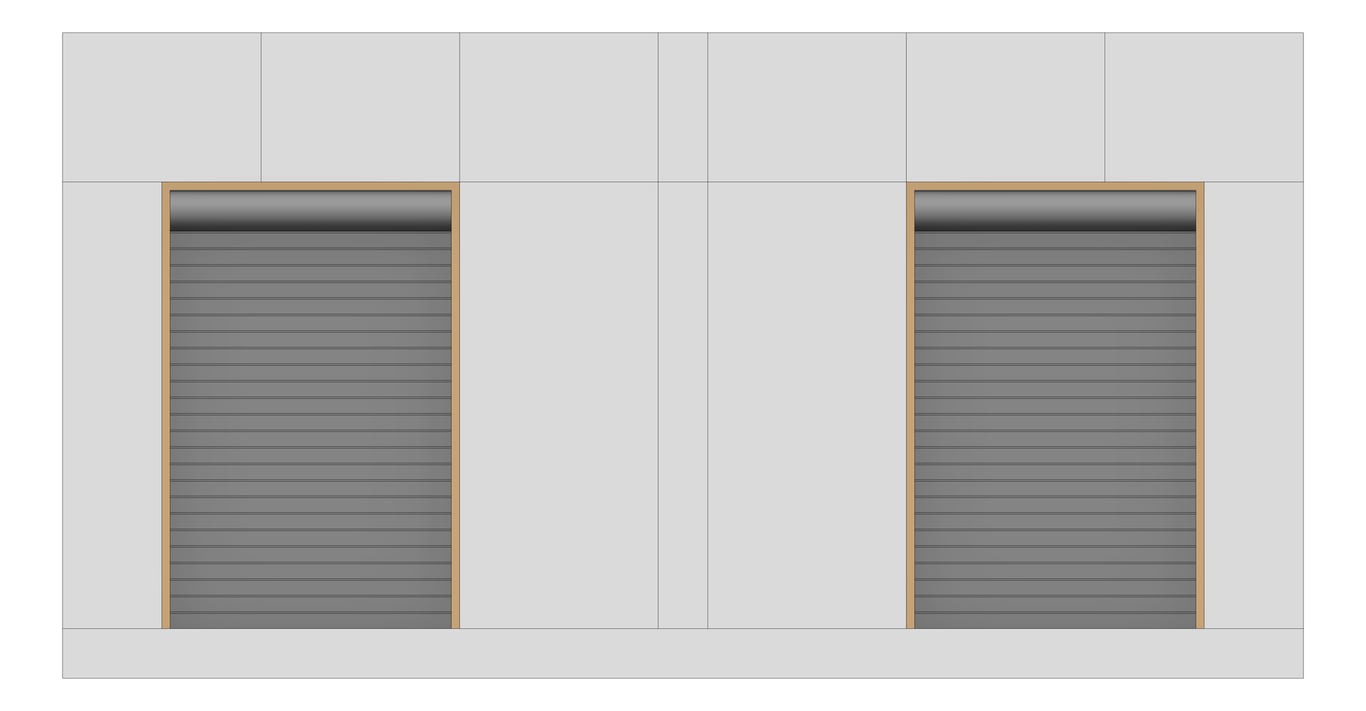 Front Image of FACADE Assembly Metal-And-Wood Type1B 3900x7500mm