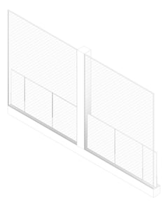 3D Documentation Image of FACADE Assembly Outdoor-Learning Type1B 3900x7500mm