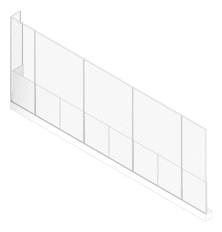 3D Documentation Image of FACADE Assembly Outdoor-Learning Type2C 3900x9600mm