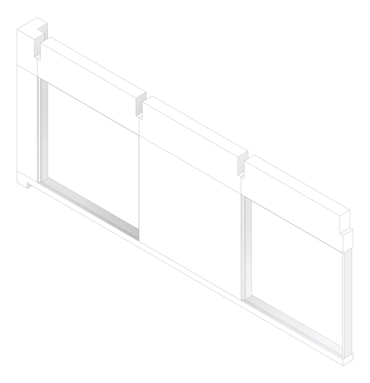 3D Documentation Image of FACADE Assembly Science Type1D 3600x9000mm