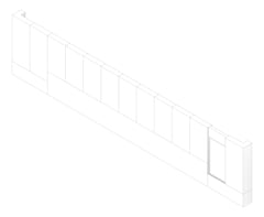 3D Documentation Image of FACADE Assembly Services Type3E 3450x15600mm