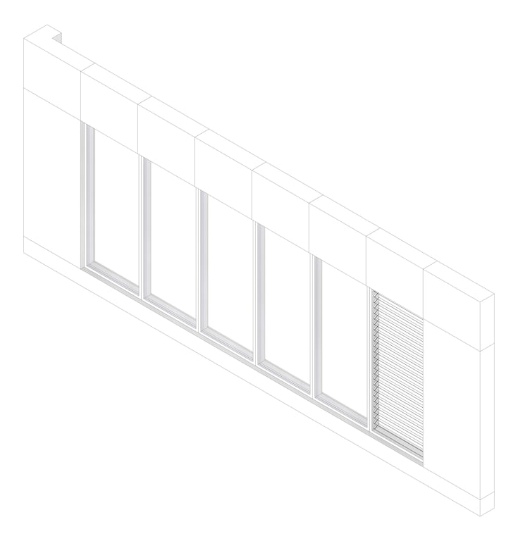 3D Documentation Image of FACADE Assembly Staff Type2C 3900x9600mm
