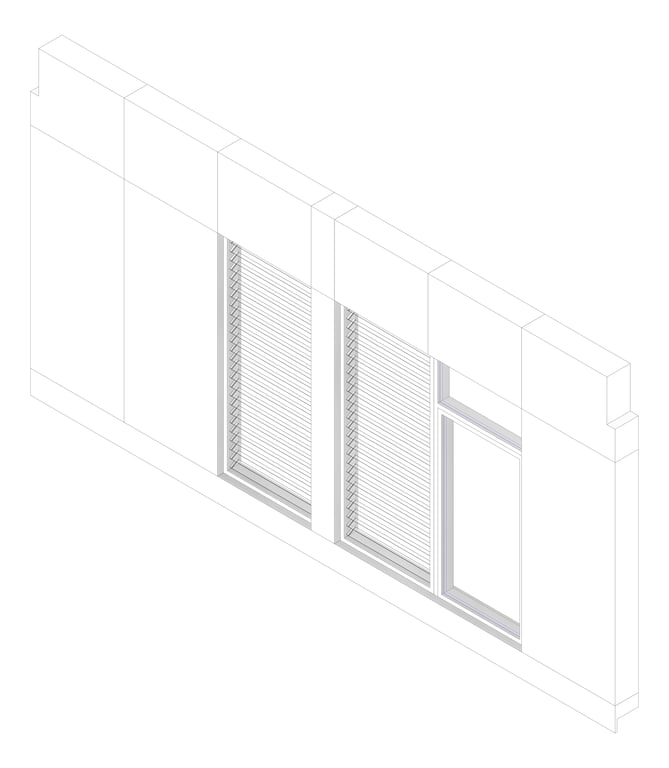3D Documentation Image of FACADE Assembly Visual-Arts Type1A 3900x7500mm