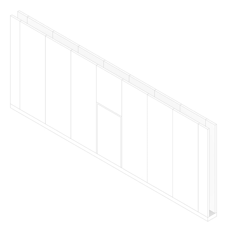 3D Documentation Image of WALL Assembly Partition TypeB11 3760x9300mm