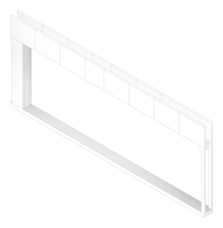 3D Documentation Image of WALL Assembly Partition TypeB15 3760x9300mm