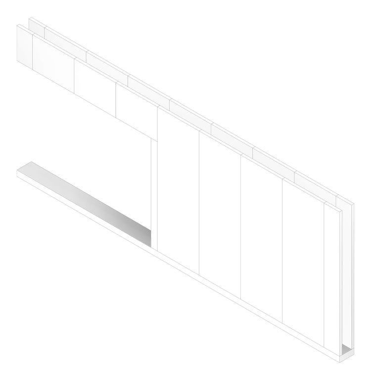 3D Documentation Image of WALL Assembly Partition TypeB17 3760x9300mm