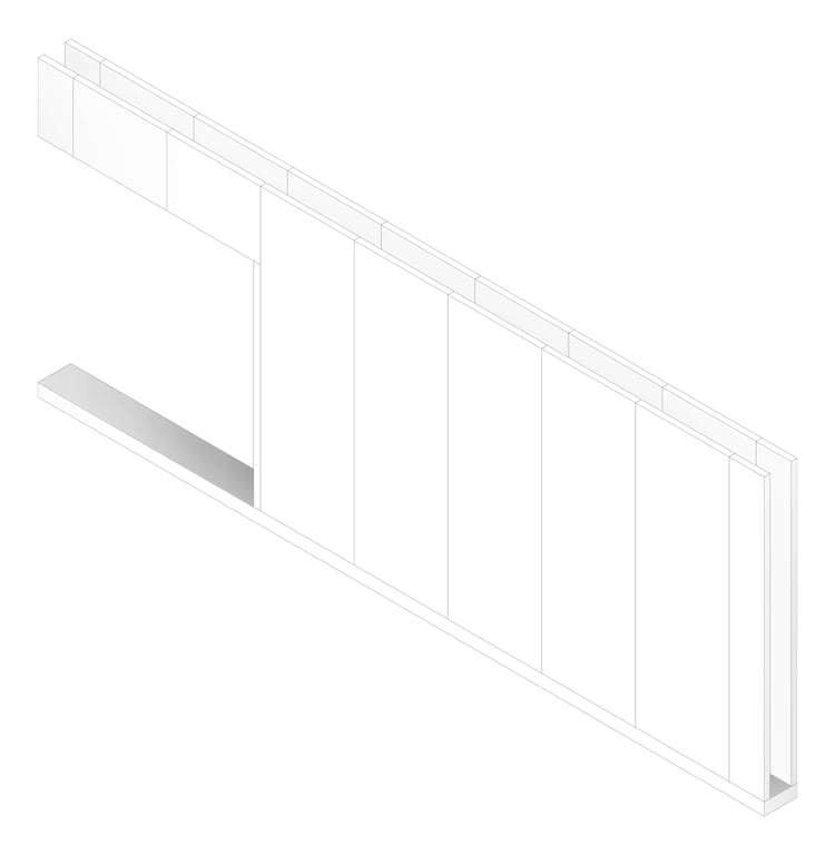 3D Documentation Image of WALL Assembly Partition TypeB18 3760x9300mm