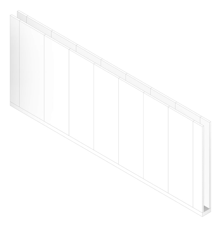 3D Documentation Image of WALL Assembly Partition TypeB5 3760x9300mm
