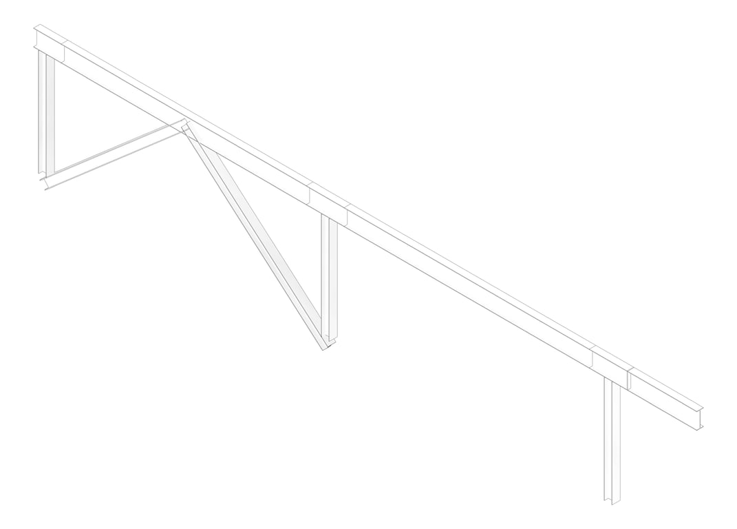 3D Documentation Image of BRACE Structural Steel 250UC-89-5 9000x250mm Chevron Type1