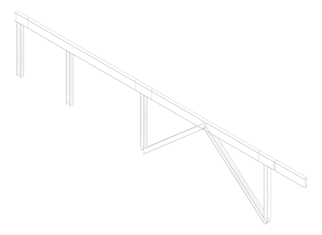 3D Documentation Image of BRACE Structural Steel 250UC-89-5 9000x250mm Chevron Type2
