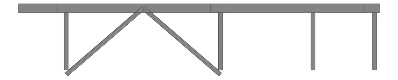 Front Image of BRACE Structural Steel 250UC-89-5 9000x250mm Chevron Type2
