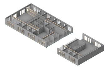 3D Presentation Image of HS101&HS202 Administration and Staff Hubs - Large