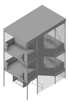3D Presentation Image of HS/PS403.05 External Stair Type 1 - (Three Levels)
