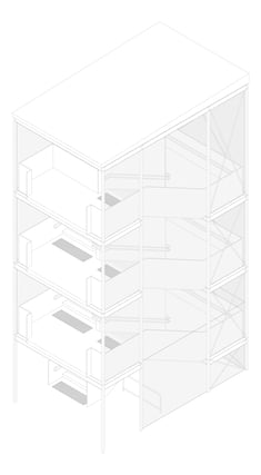 3D Documentation Image of HS/PS403.05 External Stair Type 2 - (Four Levels)