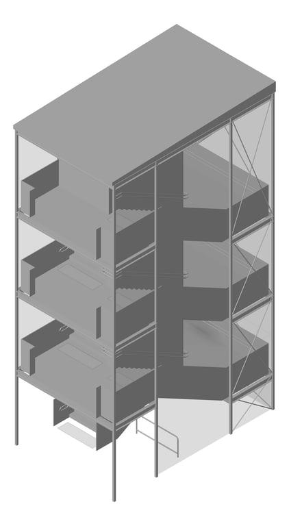Navigate to HS/PS403.05 External Stair Type 2 - (Four Levels)