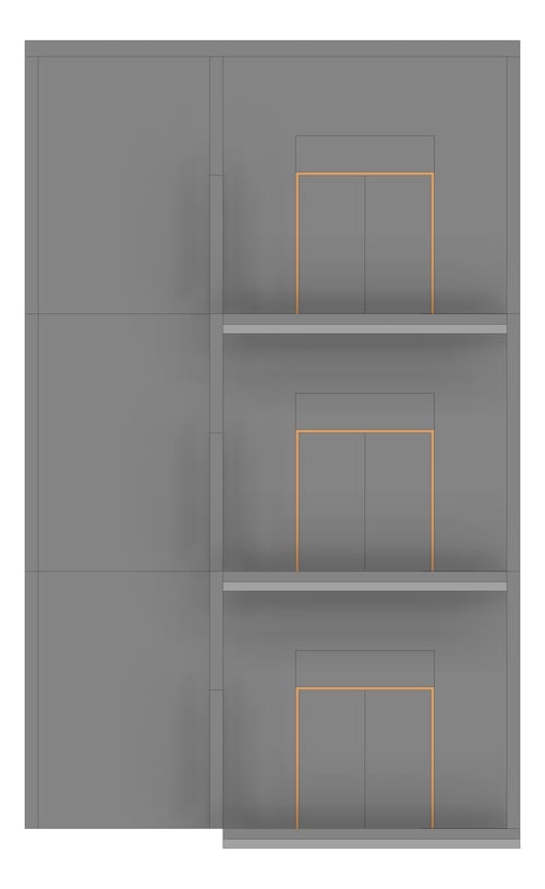 Front Image of HS/PS403.06 External Lift Type 1 - (Three Levels)