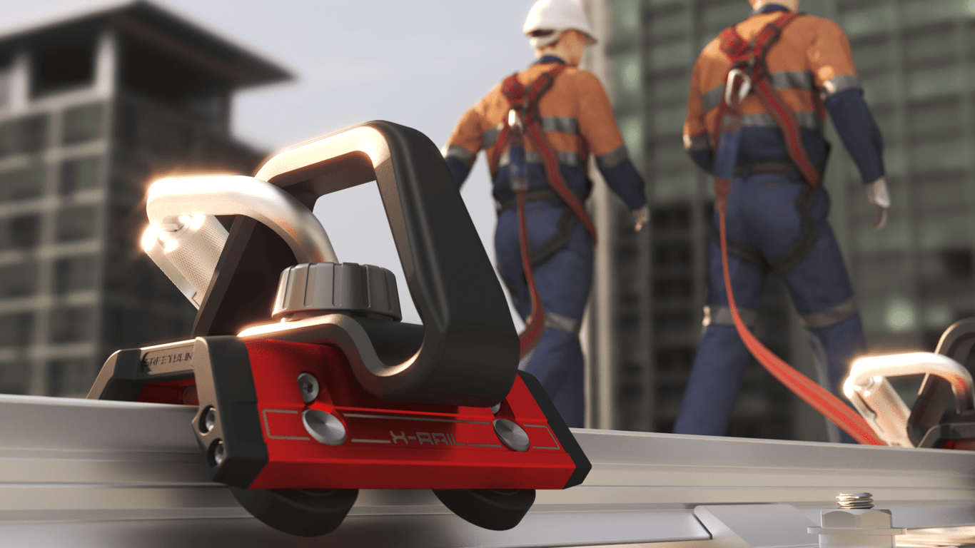 SHUTTLE - 01.effectsResult.png Image of FallProtection RigidRail SafetyLink XRail WallMount OffsetFix