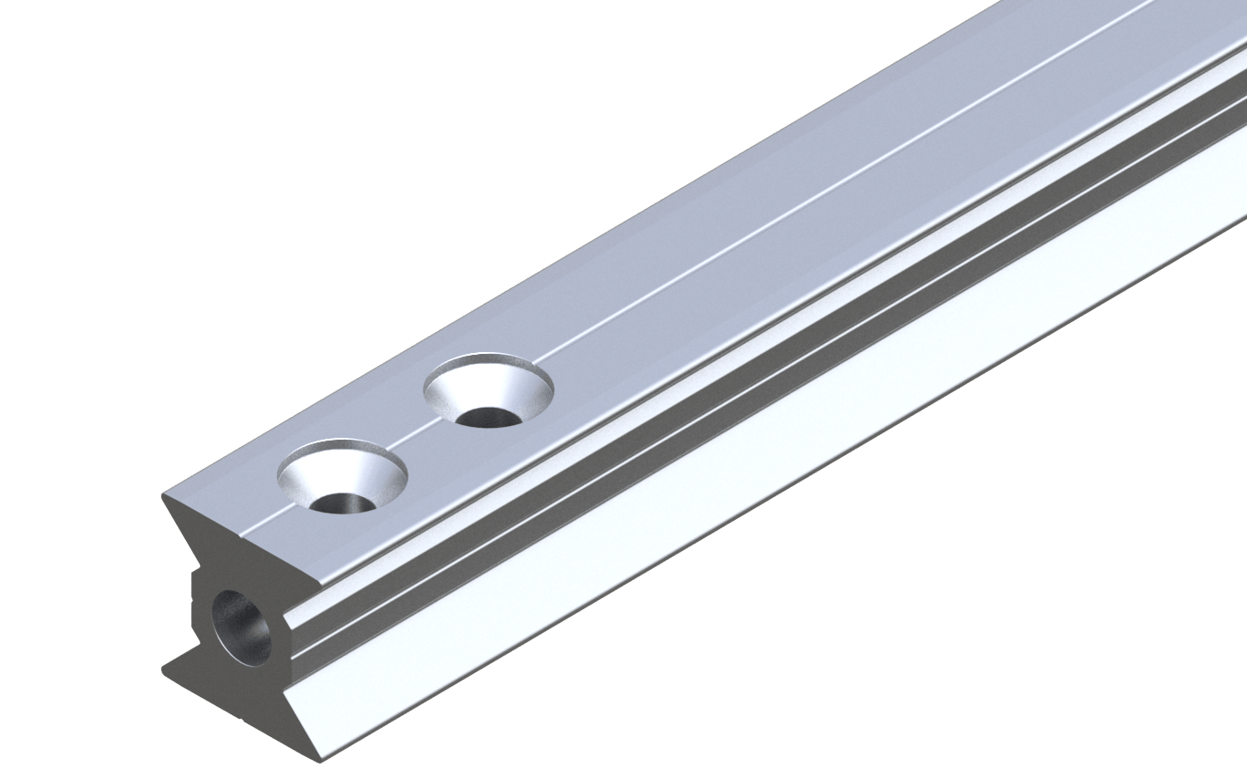 XRAIL SECTION.png Image of FallProtection RigidRail SafetyLink XRail OffsetFix