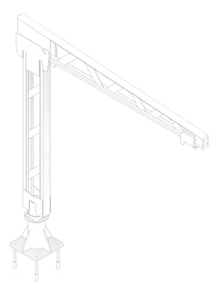 3D Documentation Image of FallProtection DavitBase SafetyLink FastFit FloorMount Raised