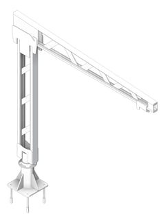 3D Shaded Image of FallProtection DavitBase SafetyLink FastFit FloorMount Raised