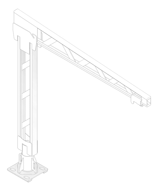 3D Documentation Image of FallProtection DavitBase SafetyLink FastFit FloorMount Removable