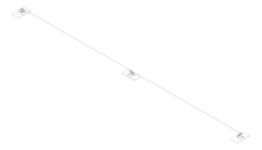 3D Shaded Image of FallProtection Lifeline SafetyLink FrogLine Horizontal SurfaceMount 450