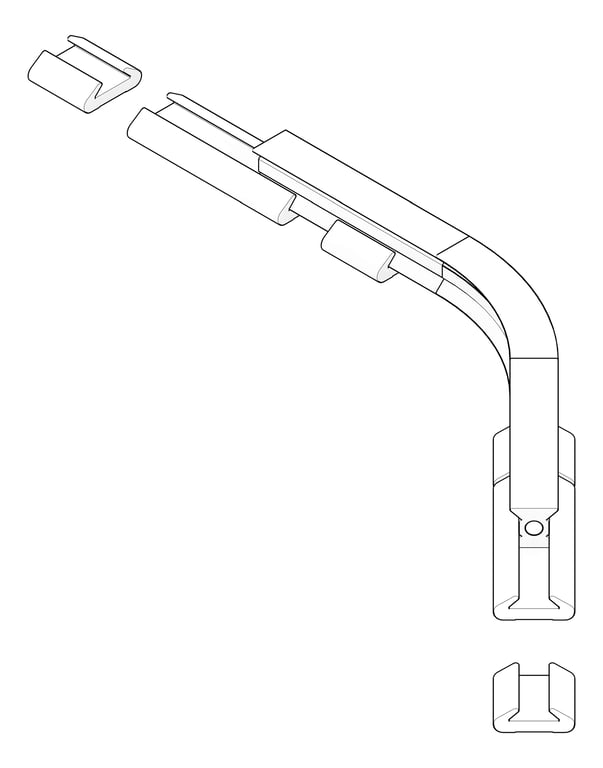 3D Documentation Image of FallProtection RigidRail SafetyLink XRail Corner FloorOverheadMount ConcealedFix