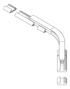 3D Shaded Image of FallProtection RigidRail SafetyLink XRail Corner FloorOverheadMount ConcealedFix