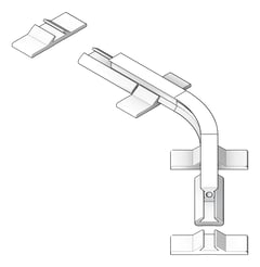 3D Shaded Image of FallProtection RigidRail SafetyLink XRail Corner FloorOverheadMount SideFix