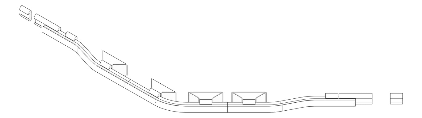 3D Documentation Image of FallProtection RigidRail SafetyLink XRail Corner WallMount ConcealedFix External