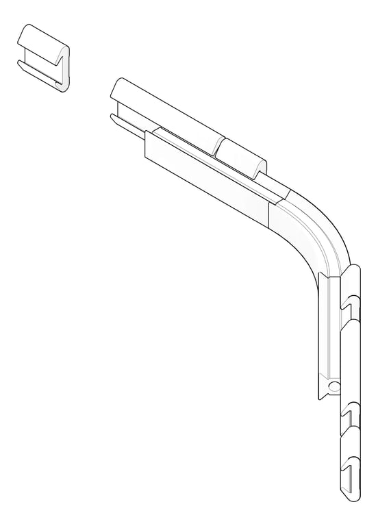 3D Documentation Image of FallProtection RigidRail SafetyLink XRail Corner WallMount ConcealedFix Internal