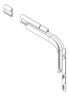 3D Shaded Image of FallProtection RigidRail SafetyLink XRail Corner WallMount ConcealedFix Internal