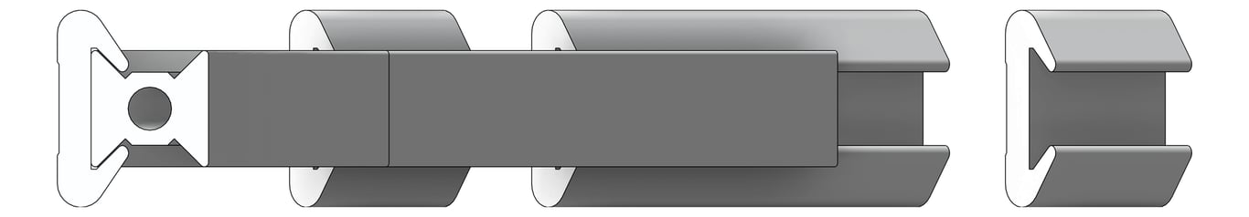 Left Image of FallProtection RigidRail SafetyLink XRail Corner WallMount ConcealedFix Internal
