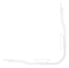 Plan Image of FallProtection RigidRail SafetyLink XRail Corner WallMount OffsetFix External