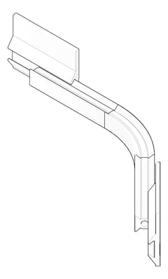 3D Documentation Image of FallProtection RigidRail SafetyLink XRail Corner WallMount OffsetFix Internal