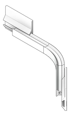3D Shaded Image of FallProtection RigidRail SafetyLink XRail Corner WallMount OffsetFix Internal